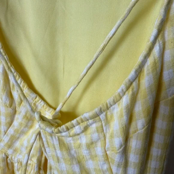 American Eagle Outfitters Yellow Check Midi Dress - Picture 7 of 9